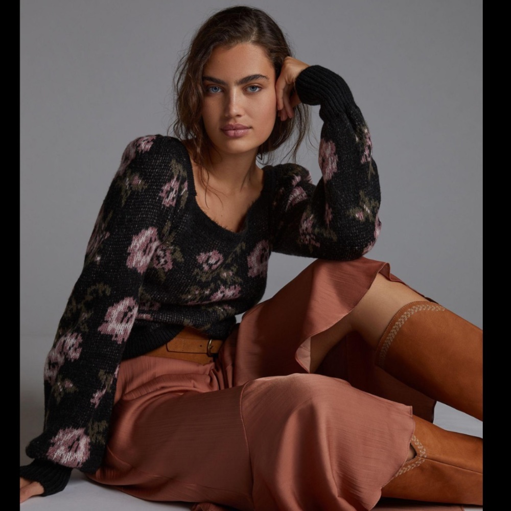 Anthropologie cozy square  neck sweater